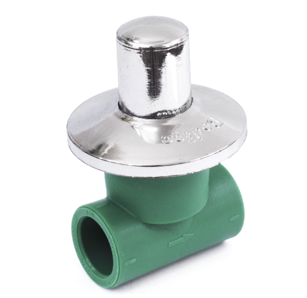 Llave de paso conjunto de cierre de bronce con campana cromada (32 mm)