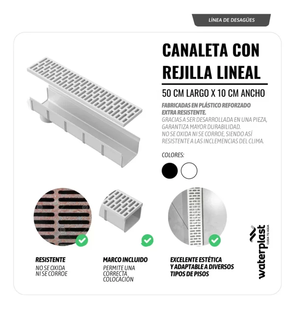 Canaleta de piso blanca - Imagen 2