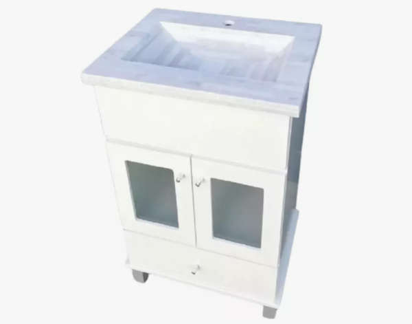Vanitory 2 puertas con mesada "BLANCO" CLÁSICO (60 cm)