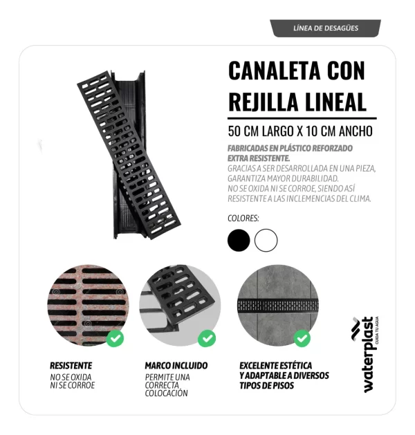 Canaleta de piso negra - Imagen 2