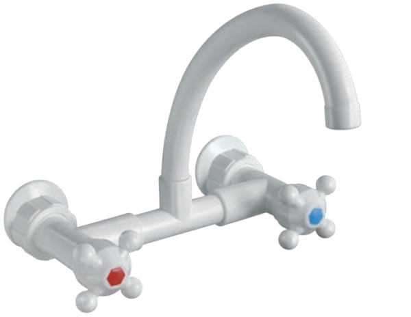 Mezcladora para pared plástica  blanca